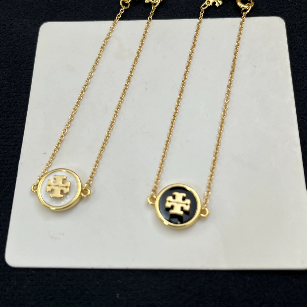 Tory Burch Enamel Flat Round Inlay Bracelet